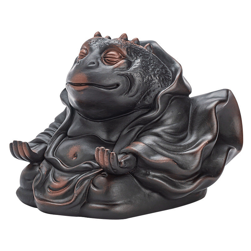 Purple pottery toad fairy tea pet can be raised tea fun tea play office desktop personality decoration ornaments Kung Fu tea ceremony living room accessories