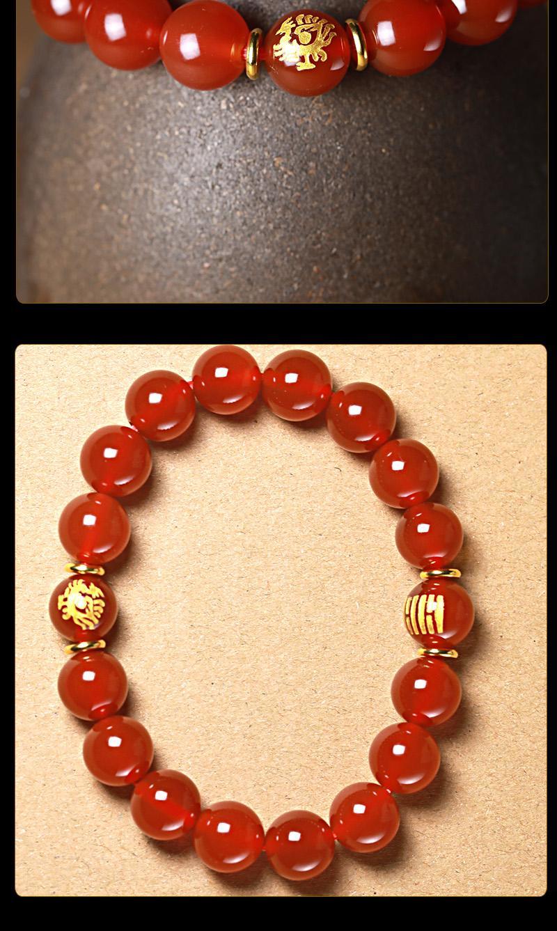 Natural agate ground Jin Lei Huo Feng Huo Qilin men and women's jewelry Li is fire five elements belonging to fire fire bracelet gift