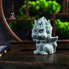 Green sandstone fortune-attracting Pixiu Chinese tea table ornaments decoration Kirin large tea pet ornaments landscape home ornaments