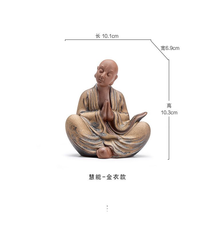 Little monk Zen tea pet ornaments creative purple sand personality little monk tea table decoration tea ceremony check plate decoration