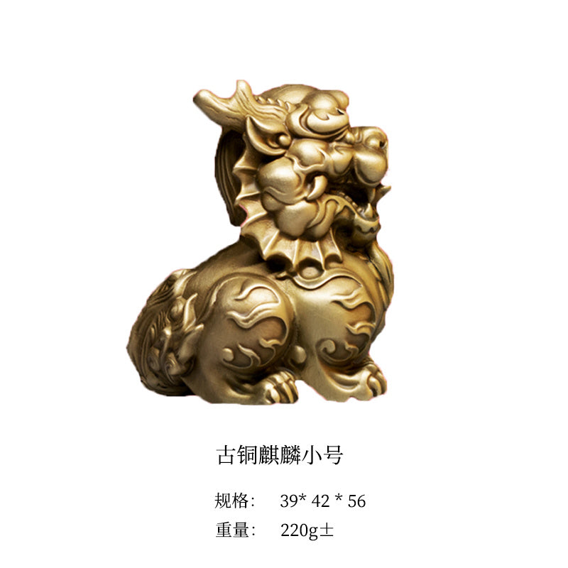 Copper unicorn desktop ornaments creative tea pet stationery paperweight hand-held playthings home gifts