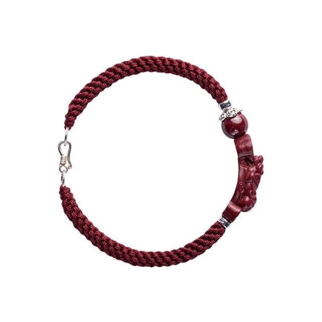 Kirin blessing bracelet men's red rope bracelet hand-woven zodiac year cinnabar transfer bracelet men and women