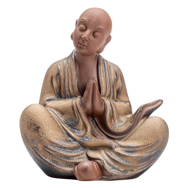 Little monk Zen tea pet ornaments creative purple sand personality little monk tea table decoration tea ceremony check plate decoration