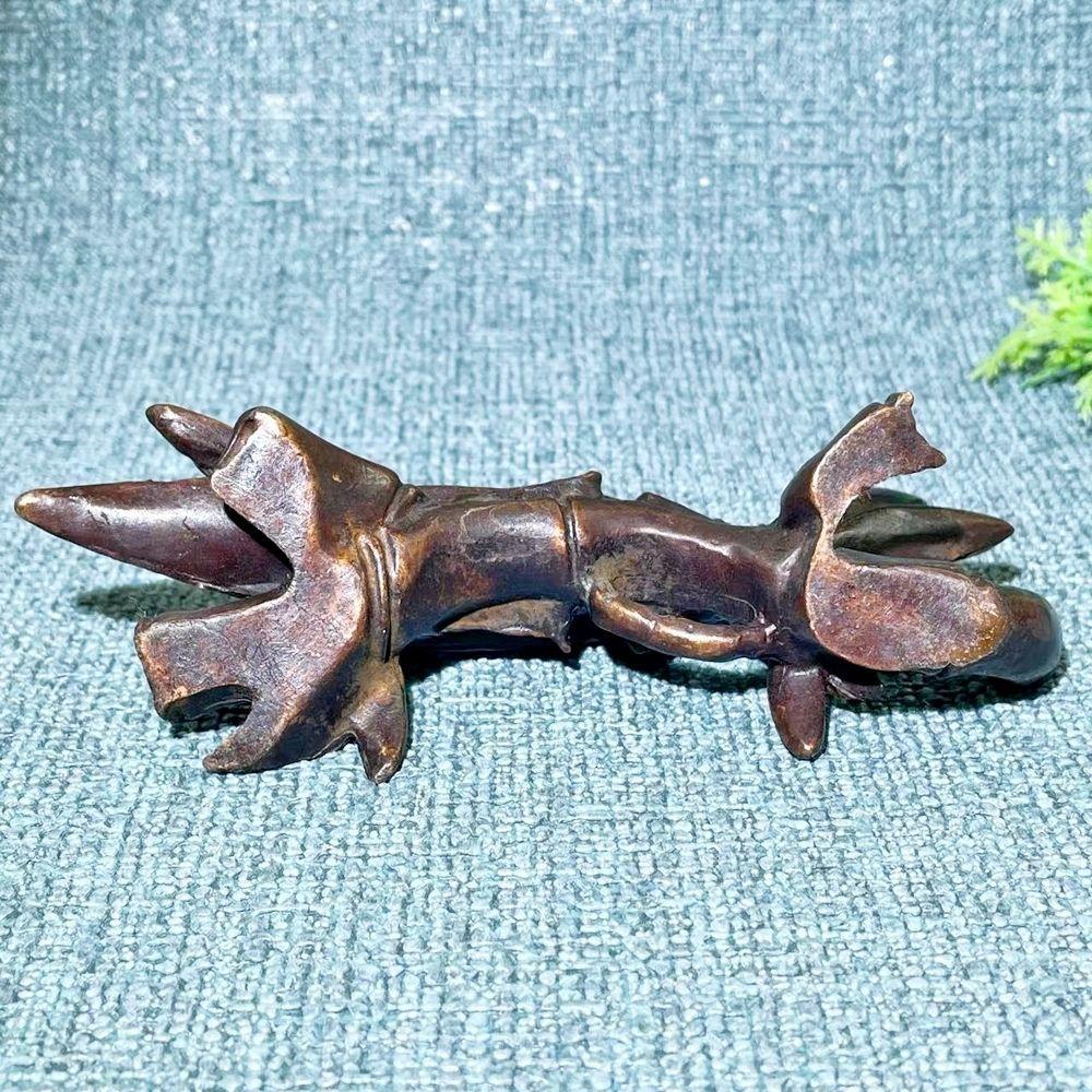 Vintage copper alloy bamboo foot long happiness bamboo report peace rise step by step blockbuster table ornaments tea table tea pet