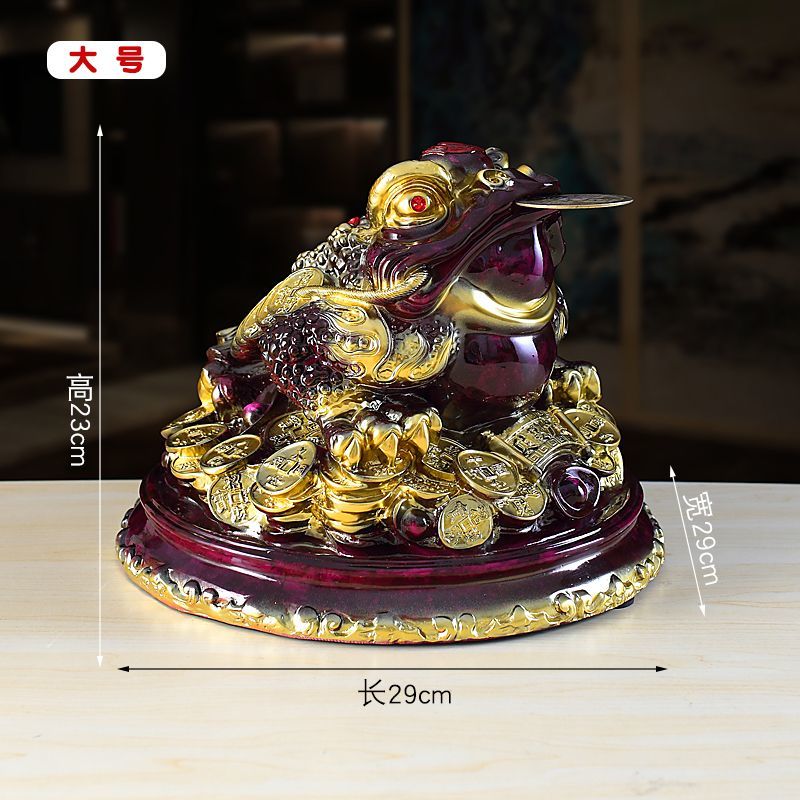 Purple Qi Donglai Lucky Golden Toad Ornaments High-end Opening Gift Office Home Shop Bar Golden Cicada Crafts