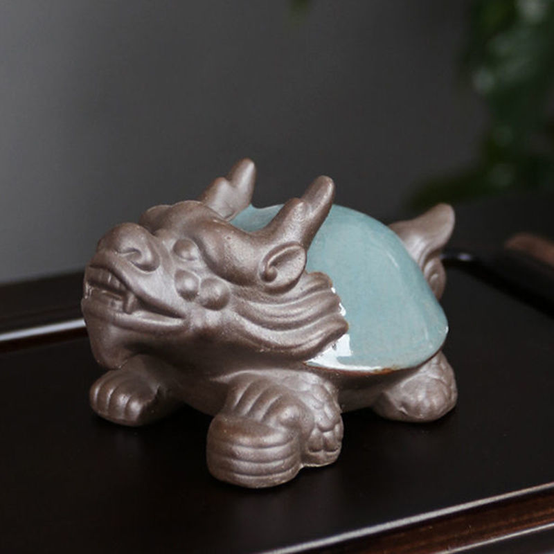 Geyao tea pet dragon turtle ornaments exquisite handmade can be raised to attract wealth cracked tea play tea ceremony accessories tea table tea tray decoration