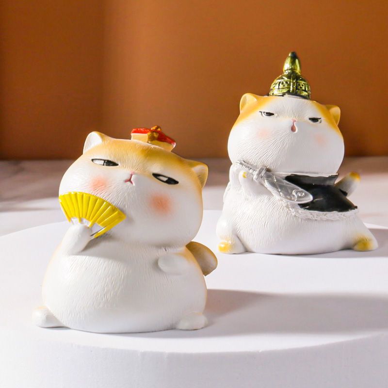 Forbidden City cat cute resin small ornaments royal cat car decoration Japanese healing gift office desktop