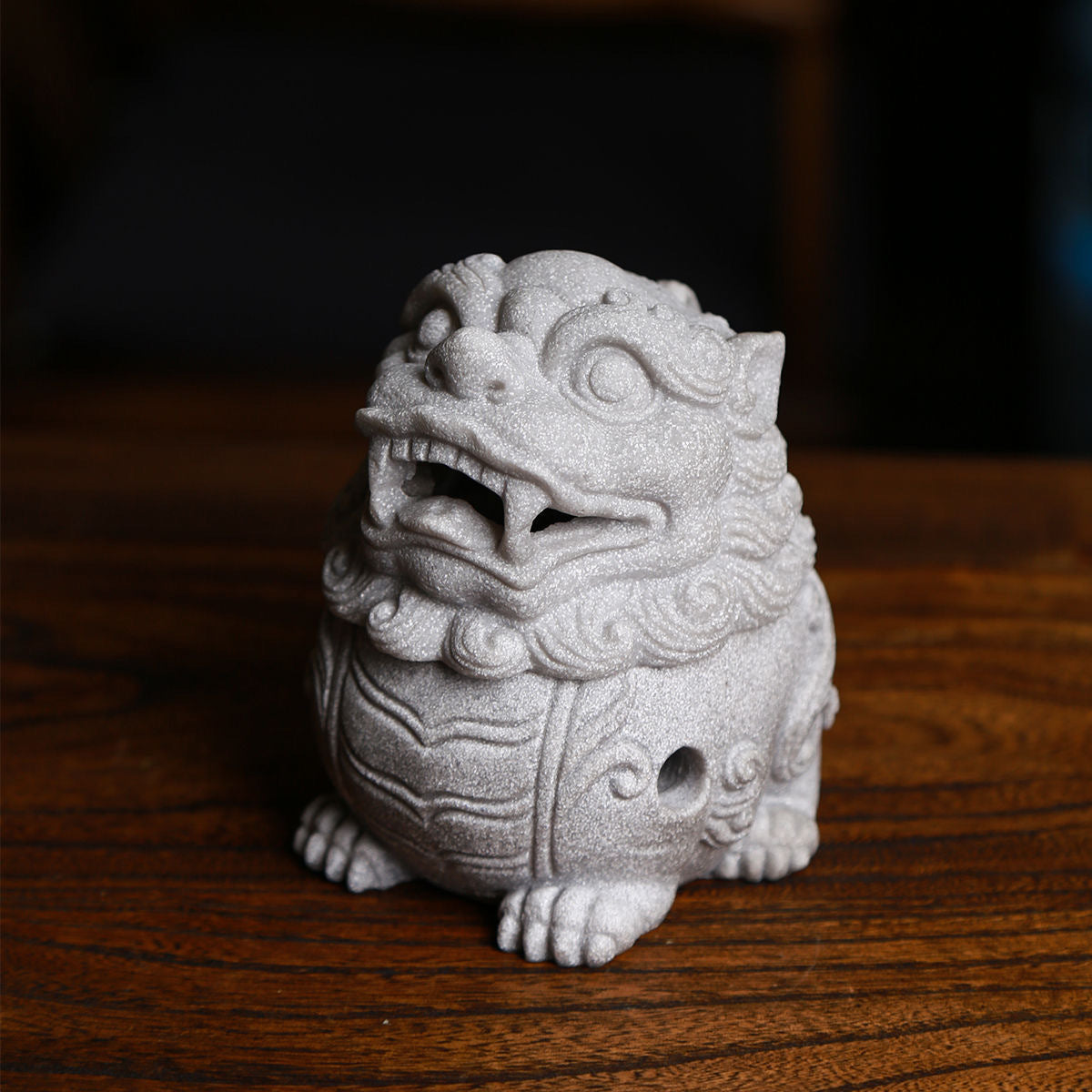 National trend fortune-bringing Pixiu Chinese style aromatherapy furnace creative green sandstone tea pet office home desktop stone carving incense burner ornaments