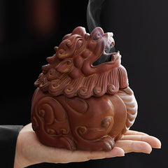 Ceramic Zen mythical beast Kirin plate incense burner mugwort agarwood Suan Ni sandalwood incense burner tea pet creative ornaments