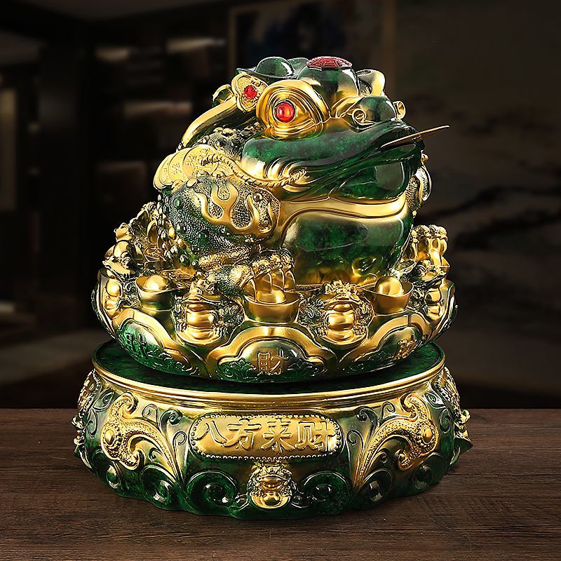 Lucky Golden Toad Ornaments Rotating Three-legged Toad Entrance TV Cabinet Office Decoration Shop Opening Hotel Gift