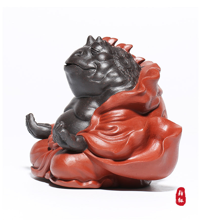 Yixing purple sand original ore tea pet ornaments boutique can raise toad fairy tea to play tea ceremony creative pure handmade Zen golden toad