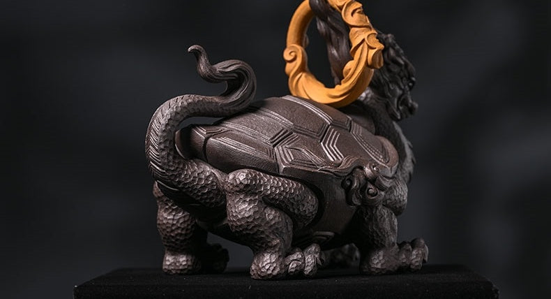 Bai Nian Tang Ji Bai Nian original purple sand sculpture tea pet ornaments handmade can be raised dragon turtle Xiangshan