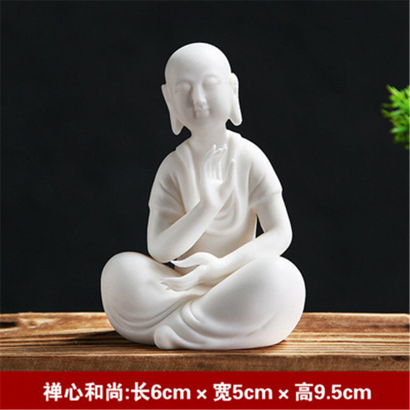 Big-bellied Maitreya Buddha tea pet ornaments boutique white porcelain vase rockery fish tank landscaping decoration tea play tea ceremony spare parts