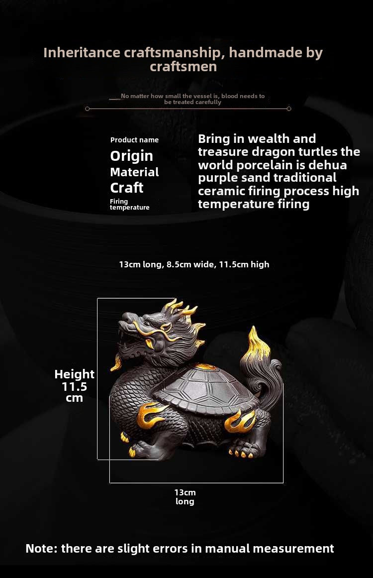 Purple sand tea pet ornaments can be used for home use to attract wealth, dragon turtle, pixiu, golden toad, office tea toys, fine tea ceremony accessories