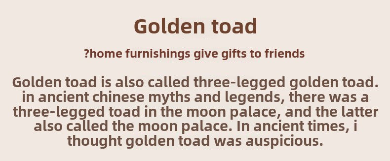 "Wealth and Prosperity" Copper Golden Toad Ornaments All-copper Three-legged Toad High-end Fortune-bringing Living Room Opening Gift Crafts