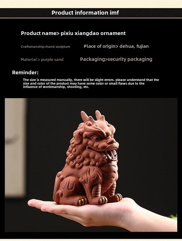 Creative backflow incense burner sandalwood burner Pixiu purple sand tea pet ornaments boutique tea table Kung Fu tea set accessories