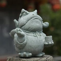 Green sandstone counts with fingers to attract fortune Golden Toad tea pet ornaments boutique can raise tea toy creative frog tea table decoration