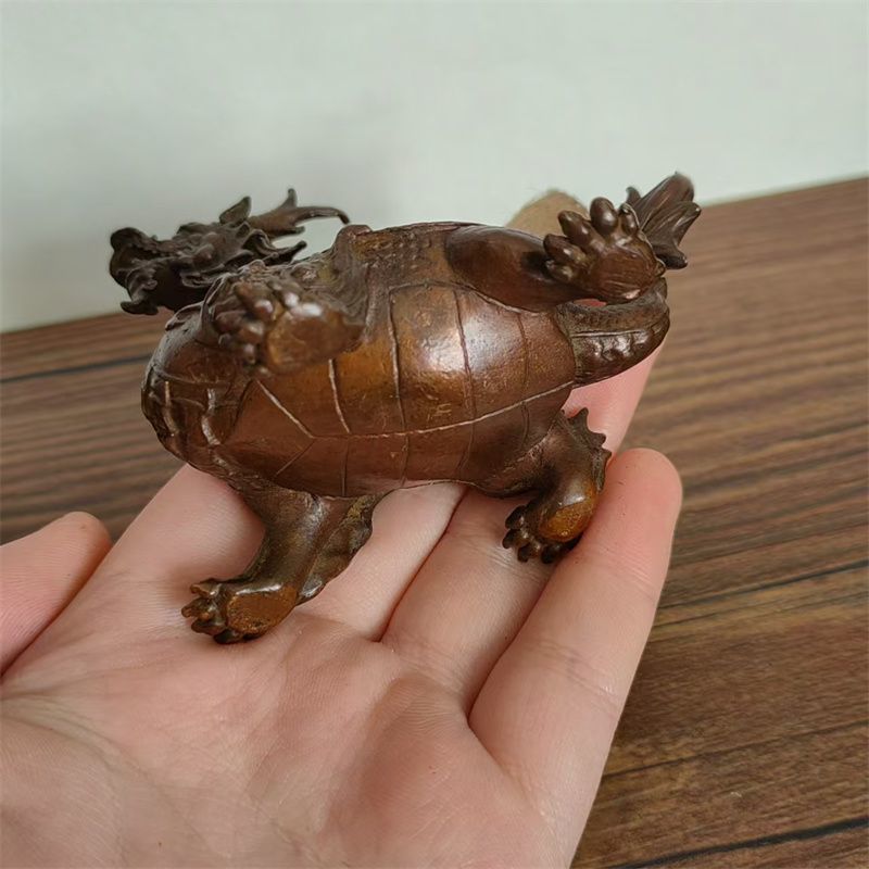 Antique dragon turtle ornaments dragon head turtle home living room office decoration tea pet crafts dragon pattern dragon turtle gift