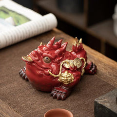 Purple sand golden toad can attract wealth and can be raised large ornaments tea pet three-legged golden toad office shop living room opening gift