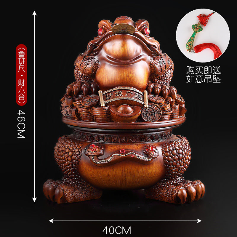 Golden toad fortune-bringing ornaments three-legged golden cicada opening gift shop office wine cabinet TV cabinet decoration