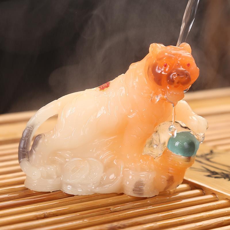 12 Chinese Zodiac Animals Rat Ox Tiger Rabbit Dragon Snake Horse Sheep Monkey Chicken Dog Pig Color Changing Tea Playing Tea Pet Ornaments Tea Tray