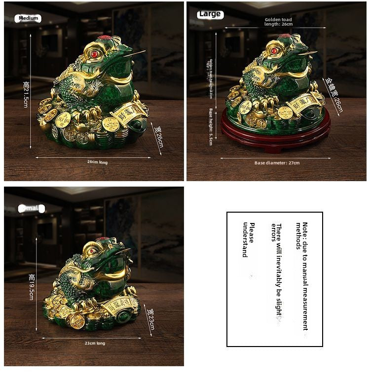 Lucky Golden Toad Ornaments Rotating Three-legged Toad Entrance TV Cabinet Office Decoration Shop Opening Hotel Gift