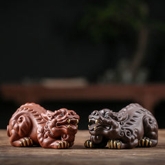 Yixing purple sand blessing dragon turtle tea pet blessing fortune sculpture handmade tea set tea ceremony tea tray tea table tea play ornaments