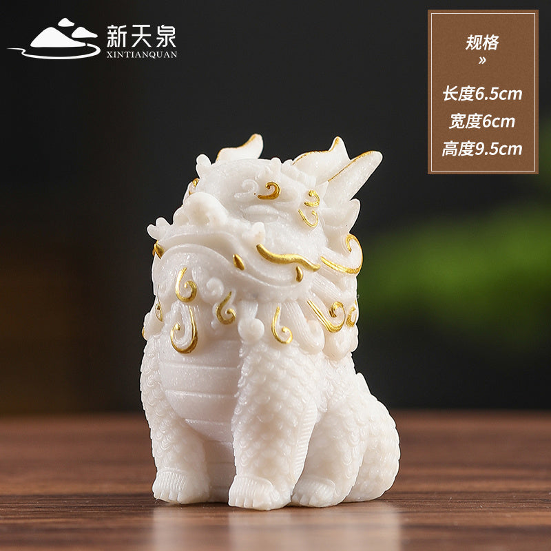 Sandstone lucky Pixiu desktop ornaments God of Wealth office workstation decoration desktop national trend ornaments Kirin cute