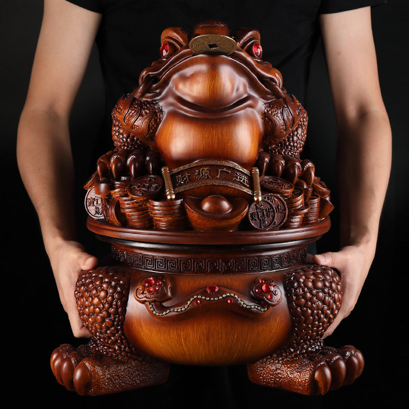 Golden toad fortune-bringing ornaments three-legged golden cicada opening gift shop office wine cabinet TV cabinet decoration