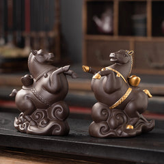 Creative twelve zodiac purple sand tea pet ornaments, you can immediately have money to raise tea ceremony boutique fortune zodiac tea set accessories