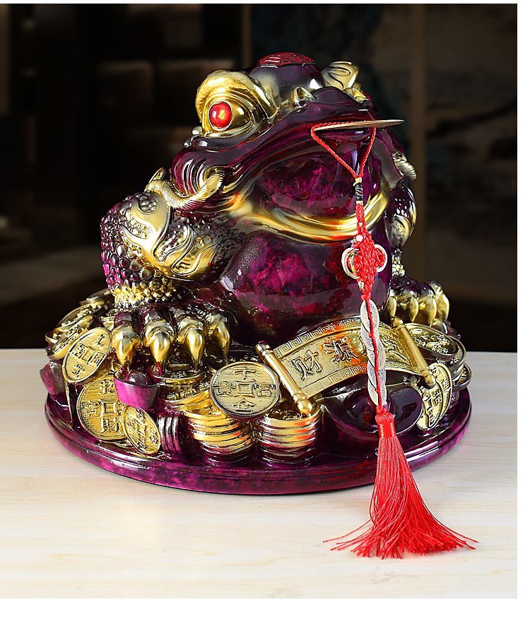 Purple Qi Donglai Lucky Golden Toad Ornaments High-end Opening Gift Office Home Shop Bar Golden Cicada Crafts