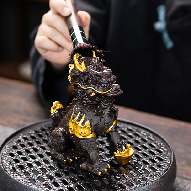 Kirin tea pet ornaments national style national trend boutique can be raised decoration auspicious beast creative home purple sand tea play tea table tea