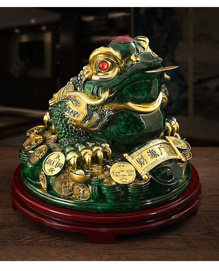 Lucky Golden Toad Ornaments Rotating Three-legged Toad Entrance TV Cabinet Office Decoration Shop Opening Hotel Gift