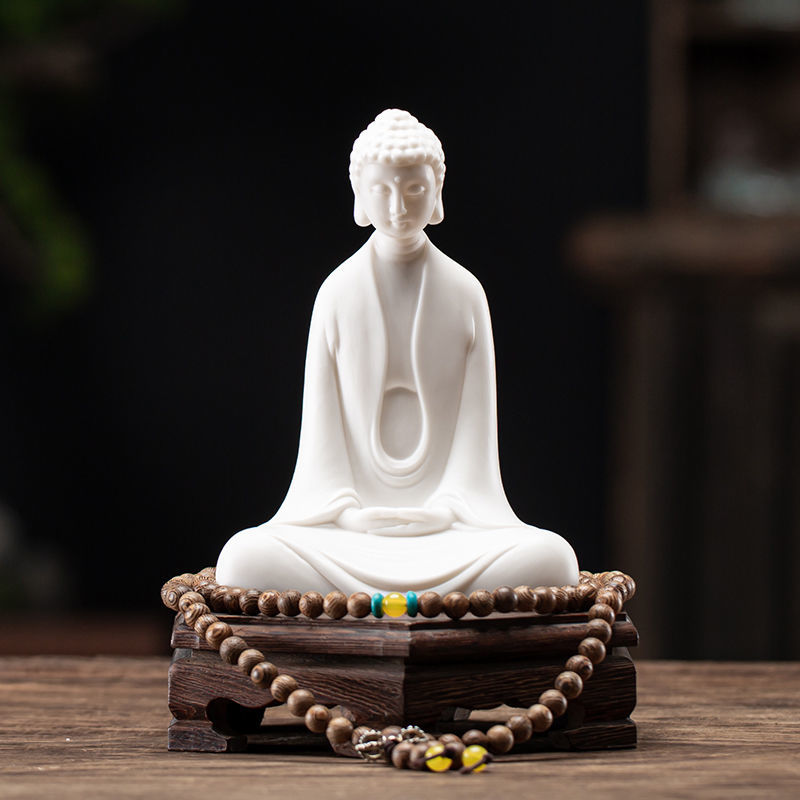 White porcelain small Buddha tea pet tea play can be raised Zen Buddha statue ornaments boutique Creative safety decoration crafts