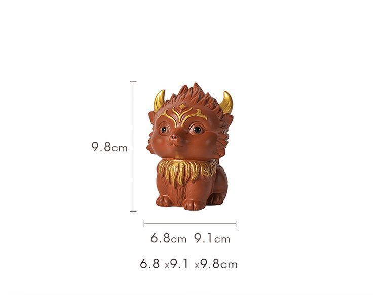 Fine purple clay unicorn tea pet ornaments creative personality can raise tea play tea table tea table cute little fox decoration