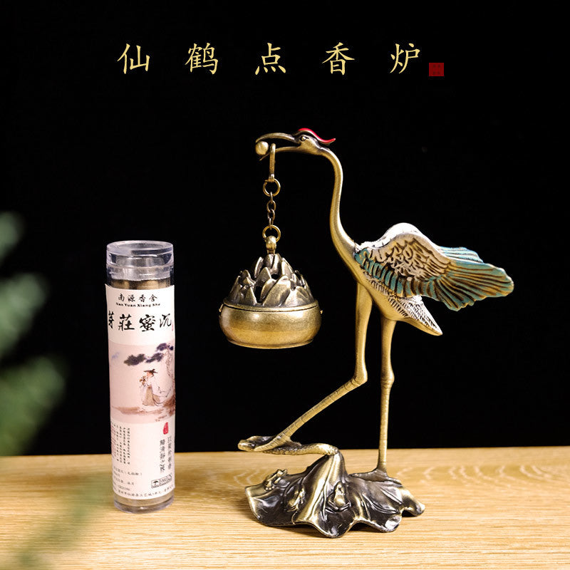 Flying crane incense burner home indoor tea pet tea table small ornaments incense burner small plate incense burner Chinese style incense burner