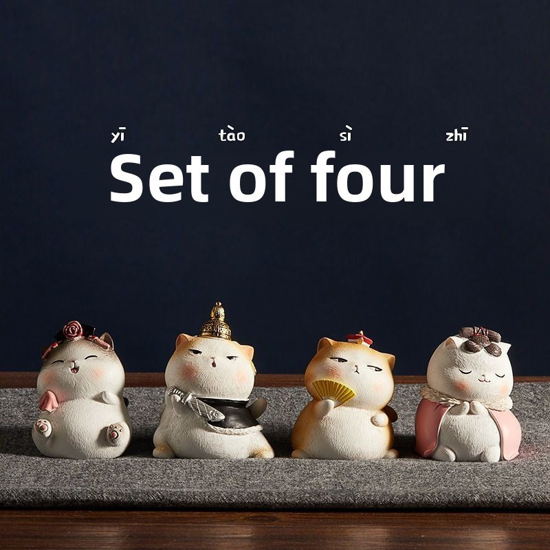 Forbidden City cat cute resin small ornaments royal cat car decoration Japanese healing gift office desktop