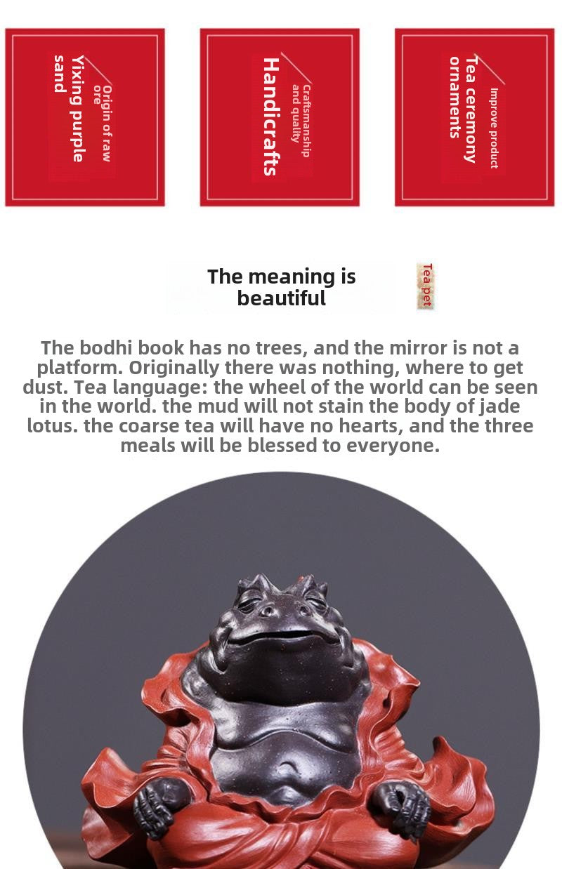 Yixing purple sand original ore tea pet ornaments boutique can raise toad fairy tea to play tea ceremony creative pure handmade Zen golden toad