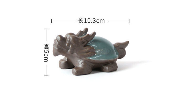 Geyao tea pet dragon turtle ornaments exquisite handmade can be raised to attract wealth cracked tea play tea ceremony accessories tea table tea tray decoration