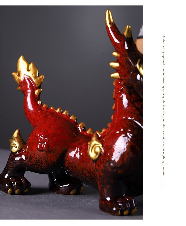 Lucky Chinese style sandalwood unicorn qianlima flow incense grains incense tea pet desktop living room car ornaments office