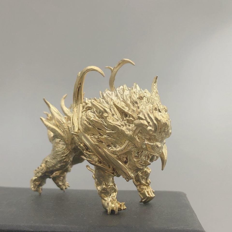 Ancient mythical beast Qiongqi Qilin Bai Ze pure copper solid domineering ornaments Chaos Taotie Taowu Bi'an Charter Chiwen