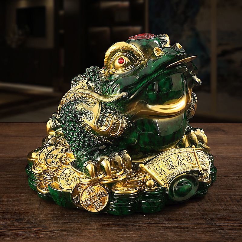 Lucky Golden Toad Ornaments Rotating Three-legged Toad Entrance TV Cabinet Office Decoration Shop Opening Hotel Gift