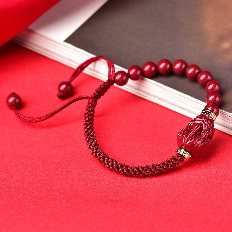 Cinnabar bracelet Golden Toad Jifucai red rope bracelet girls' bracelet couple bracelet men's trendy pair