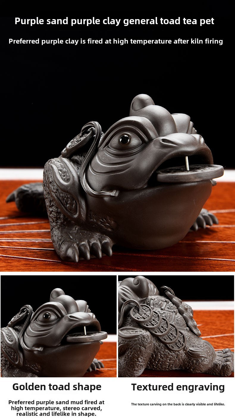 Kung Fu tea set accessories purple sand golden toad tea pet tea tray ornaments creative dragon turtle tea play boutique can be raised to attract wealth tea treasure