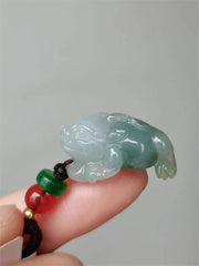 New Arrival Natural Jade Carved Fortune Toad Charm A Grade