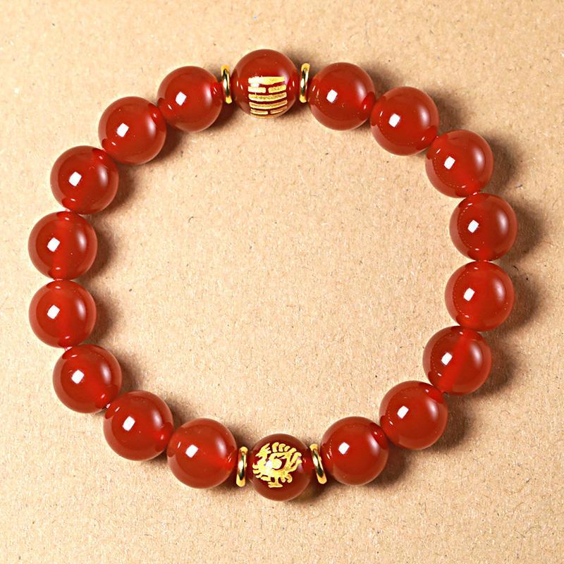 Natural agate ground Jin Lei Huo Feng Huo Qilin men and women's jewelry Li is fire five elements belonging to fire fire bracelet gift