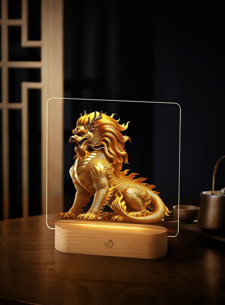 Kirin ornaments, new Chinese style desktop decoration, national trend living room opening gift, porch national style gift to attract wealth and fortune