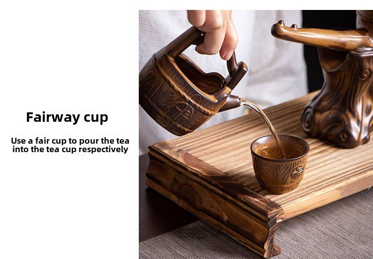 [Modern Chinese style] Special price lazy fully automatic Kung Fu tea set for home drinking tea, high-end, simple, retro, creative, ceramic, anti-scalding