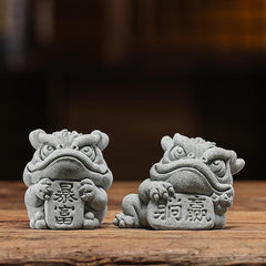 Green sandstone national trend style golden toad to attract wealth and win mascot tea pet tea play fish tank landscaping decoration ornaments