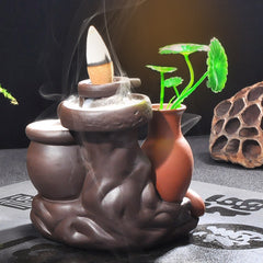 Backflow incense burner good luck home indoor mountain stream purple sandalwood tea ceremony creative tea pet personality ornaments